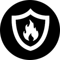 Shield and Fire Icon